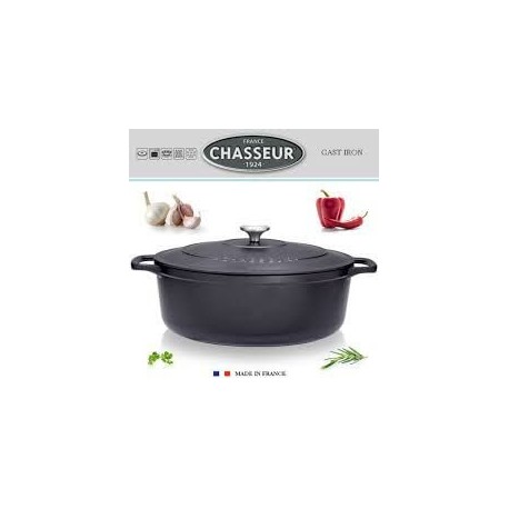 COCOTTE EN FONTE OVALE 31CM NOIRE CHASSEUR SUBLIME